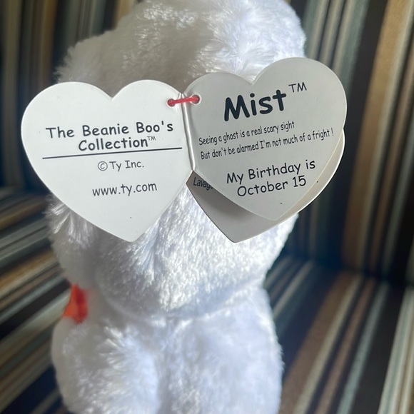 NWT TY Beanie Boo Halloween series Mist the ghost plush toy - Picture 6 of 7